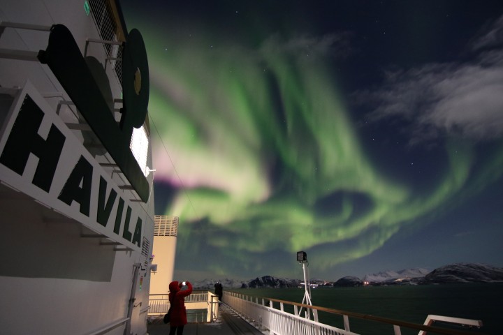 Nordlys fra skibet